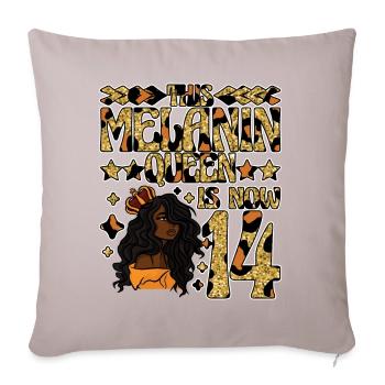 This melanin queen is now 14 black - Sofa pillowcase 17,3'' x 17,3'' (45 x 45 cm) - light taupe - Front