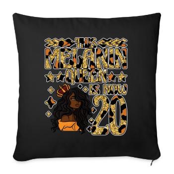Cette reine de mélanine est maintenant noire de 20 ans - Housse de coussin décorative 45 x 45 cm - noir - Devant