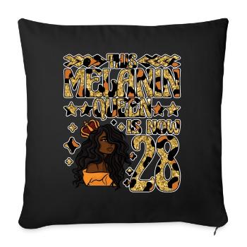 Cette reine de mélanine a maintenant 28 ans noir - Housse de coussin décorative 45 x 45 cm - noir - Devant