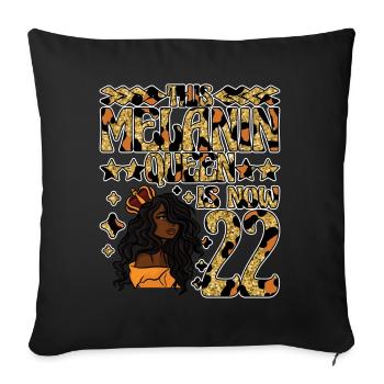 Cette reine de mélanine est maintenant noire de 22 ans - Housse de coussin décorative 45 x 45 cm - noir - Devant