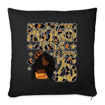 Cette reine mélanine est maintenant noire de 26 ans - Housse de coussin décorative 45 x 45 cm - noir - Devant