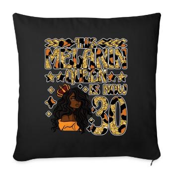 Cette reine de mélanine est maintenant noire de 30 ans - Housse de coussin décorative 45 x 45 cm - noir - Devant