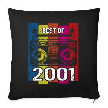 Best Of 2001 Stereo Radio Kassettenspieler - Sofakissenbezug 45 x 45 cm - Schwarz - Vorne