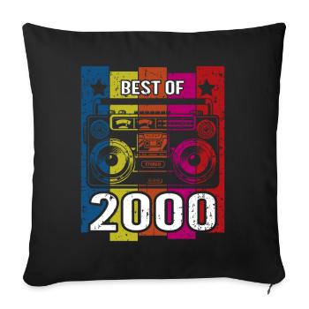Meilleur lecteur de cassette radio stéréo 2000 - Housse de coussin décorative 45 x 45 cm - noir - Devant