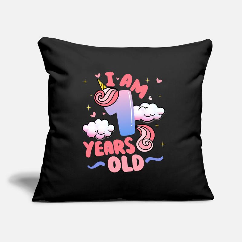 I am 1 year old | Unicorn theme | 1. Sofa pillowcase 17,3'' x 17,3'' (45 x 45 cm)