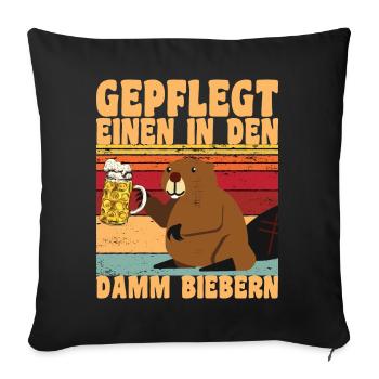 Geschenk zum Geburtstag - lustig Spruch JGA - Sofakissenbezug 45 x 45 cm - Schwarz - Vorne