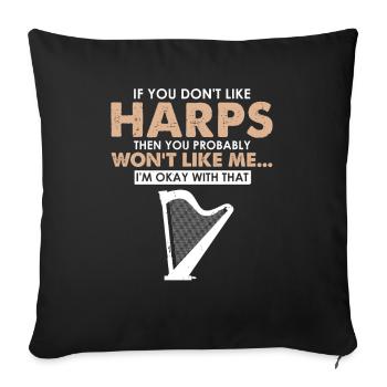 Conceptions de joueurs de harpe pour les conceptions de joueurs de harpe - Housse de coussin décorative 45 x 45 cm - noir - Devant