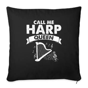 Conception de harpe pour harpiste et joueur de harpe - Housse de coussin décorative 45 x 45 cm - noir - Devant