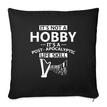 Conception de harpe pour harpiste et joueur de harpe - Housse de coussin décorative 45 x 45 cm - noir - Devant
