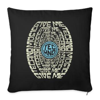 | de chemise Techno Graphique Text Graphic Donnez-moi de la musique techno - Housse de coussin décorative 45 x 45 cm - noir - Devant