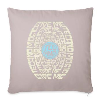 | de chemise Techno Graphique Text Graphic Donnez-moi de la musique techno - Housse de coussin décorative 45 x 45 cm - taupe clair - Devant