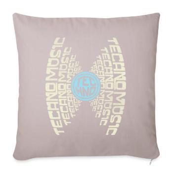 GIVE ME TECHNO MUSIC | Text Graphic Techno Shirt - Sofa pillowcase 17,3'' x 17,3'' (45 x 45 cm) - light taupe - Front