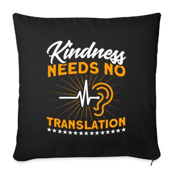 Aide auditive Langue des signes Personnes sourdes - Housse de coussin décorative 45 x 45 cm - noir - Devant