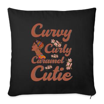Curvy Curly Caramel Sweet Feminist - Sofa pillowcase 17,3'' x 17,3'' (45 x 45 cm) - black - Front