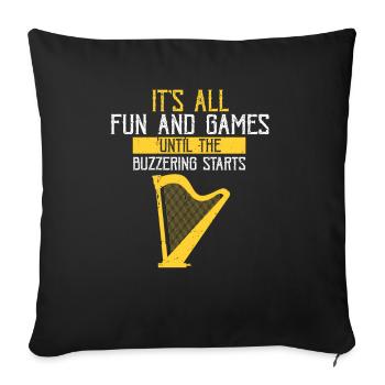 Conceptions de joueurs de harpe pour les conceptions de joueurs de harpe - Housse de coussin décorative 45 x 45 cm - noir - Devant
