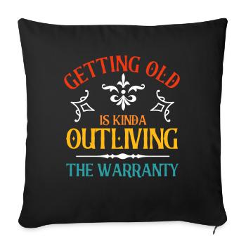 Personnes âgées Grand-père sarcastique - Housse de coussin décorative 45 x 45 cm - noir - Devant