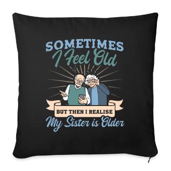 Personnes âgées Grand-père sarcastique - Housse de coussin décorative 45 x 45 cm - noir - Devant