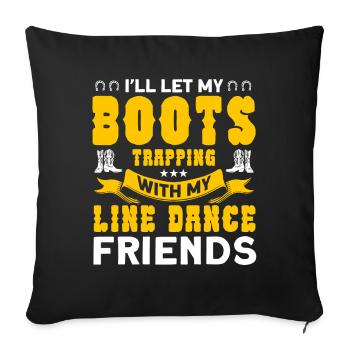 Danseuse en ligne Western Boots Cowboy Western Ta - Housse de coussin décorative 45 x 45 cm - noir - Devant