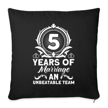 5. Wedding Anniversary Couple Design 5 Years Marriage - Sofa pillowcase 17,3'' x 17,3'' (45 x 45 cm) - black - Front