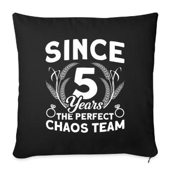 5. Wedding Anniversary Couple Design 5 Years Marriage - Sofa pillowcase 17,3'' x 17,3'' (45 x 45 cm) - black - Front