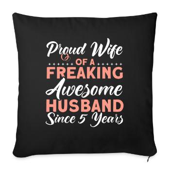 5. Wedding Anniversary Couple Design 5 Years Marriage - Sofa pillowcase 17,3'' x 17,3'' (45 x 45 cm) - black - Front