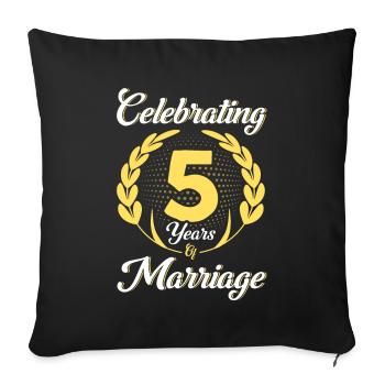 5. Wedding Anniversary Couple Design 5 Years Marriage - Sofa pillowcase 17,3'' x 17,3'' (45 x 45 cm) - black - Front