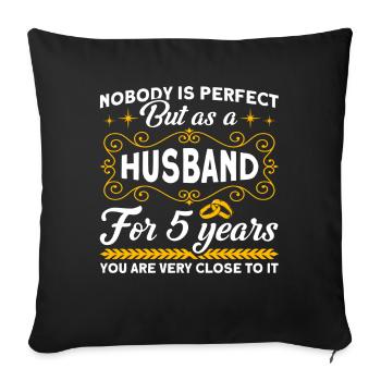 5. Wedding Anniversary Couple Design 5 Years Marriage - Sofa pillowcase 17,3'' x 17,3'' (45 x 45 cm) - black - Front