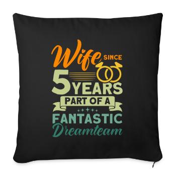 5. Wedding Anniversary Couple Design 5 Years Marriage - Sofa pillowcase 17,3'' x 17,3'' (45 x 45 cm) - black - Front