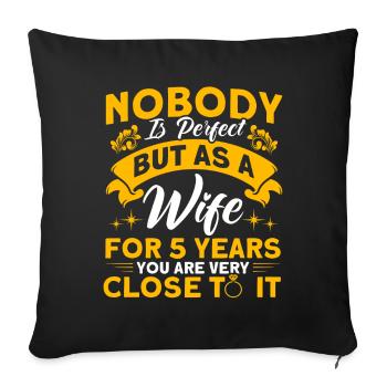 5. Wedding Anniversary Couple Design 5 Years Marriage - Sofa pillowcase 17,3'' x 17,3'' (45 x 45 cm) - black - Front