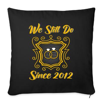 10th Wedding Anniversary Couple Design 10 Years of Marriage - Sofa pillowcase 17,3'' x 17,3'' (45 x 45 cm) - black - Front
