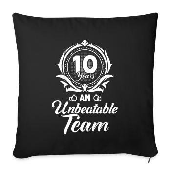 10th Wedding Anniversary Couple Design 10 Years of Marriage - Sofa pillowcase 17,3'' x 17,3'' (45 x 45 cm) - black - Front