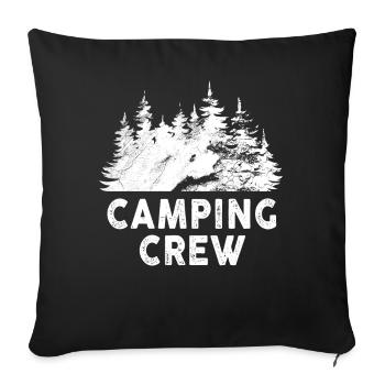 Randonnée Camp Matching Campfire Camping Crew - Housse de coussin décorative 45 x 45 cm - noir - Devant