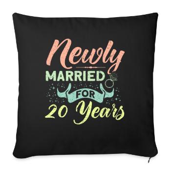 20th Wedding Anniversary Couple Design 20 Years of Marriage - Sofa pillowcase 17,3'' x 17,3'' (45 x 45 cm) - black - Front
