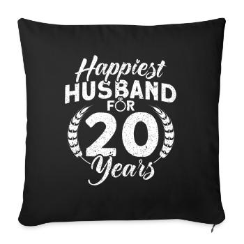20th Wedding Anniversary Couple Design 20 Years of Marriage - Sofa pillowcase 17,3'' x 17,3'' (45 x 45 cm) - black - Front