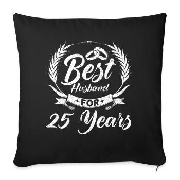 25th Wedding Anniversary Couple Design 25 Years of Marriage - Sofa pillowcase 17,3'' x 17,3'' (45 x 45 cm) - black - Front