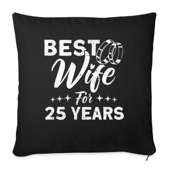 25th Wedding Anniversary Couple Design 25 Years of Marriage - Sofa pillowcase 17,3'' x 17,3'' (45 x 45 cm) - black - Front