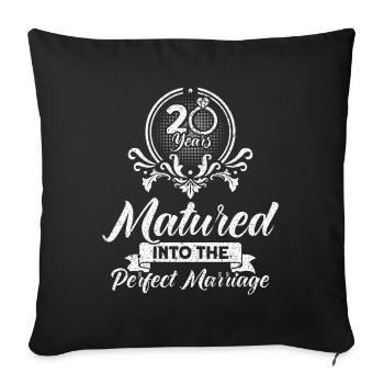 20th Wedding Anniversary Couple Design 20 Years of Marriage - Sofa pillowcase 17,3'' x 17,3'' (45 x 45 cm) - black - Front