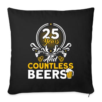 25th Wedding Anniversary Couple Design 25 Years of Marriage - Sofa pillowcase 17,3'' x 17,3'' (45 x 45 cm) - black - Front