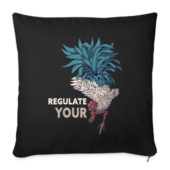 Régulez votre coq Pro Choice Féministe - Housse de coussin décorative 45 x 45 cm - noir - Devant