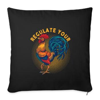 Régulez votre coq Pro Choice Féministe - Housse de coussin décorative 45 x 45 cm - noir - Devant