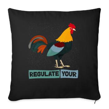 Régulez votre coq Pro Choice Féministe - Housse de coussin décorative 45 x 45 cm - noir - Devant
