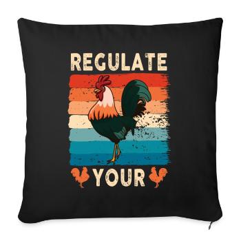 Régulez votre coq Pro Choice Féministe - Housse de coussin décorative 45 x 45 cm - noir - Devant
