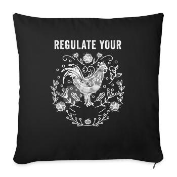 Régulez votre coq Pro Choice Féministe - Housse de coussin décorative 45 x 45 cm - noir - Devant