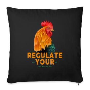 Régulez votre coq Pro Choice Féministe - Housse de coussin décorative 45 x 45 cm - noir - Devant