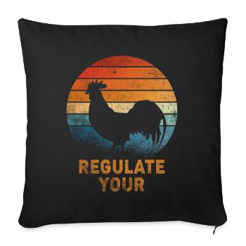 Régulez votre coq Pro Choice Féministe - Housse de coussin décorative 45 x 45 cm - noir - Devant