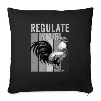 Régulez votre coq Pro Choice Féministe - Housse de coussin décorative 45 x 45 cm - noir - Devant