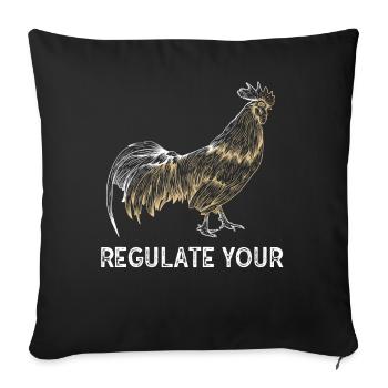 Régulez votre coq Pro Choice Féministe - Housse de coussin décorative 45 x 45 cm - noir - Devant