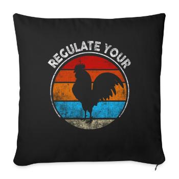 Régulez votre coq Pro Choice Féministe - Housse de coussin décorative 45 x 45 cm - noir - Devant