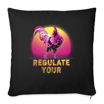 Régulez votre coq Pro Choice Féministe - Housse de coussin décorative 45 x 45 cm - noir - Devant