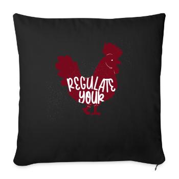 Régulez votre coq Pro Choice Féministe - Housse de coussin décorative 45 x 45 cm - noir - Devant